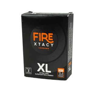 Fire Xtacy XL Super Dotted & Ribbed Condom 3's Pack